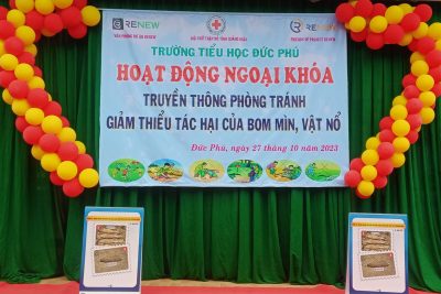 Ngày 27/10/2023 Liên đội trường tiểu học Đức Phú tổ chức hoạt động ngoại khóa Truyền thông phòng tránh giảm thiểu tác hại của bom mìn, vật nổ năm học 2023 – 2024.